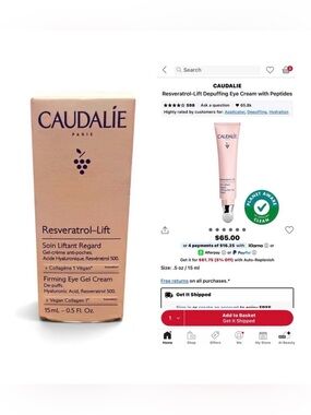 Caudalie Resveratrol-Lift Firming Eye Gel Cream 0.5 oz / 15 ml